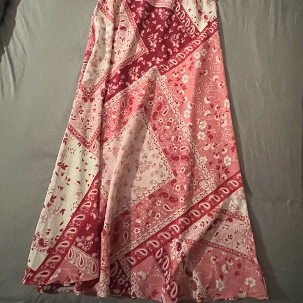 Pink Patchwork Slip Skirt